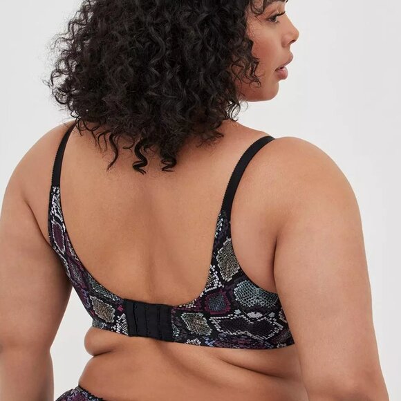 Plus Size 42B Black Snakeprint TORRID Dream Wire-Free Push-Up Bra Womens - Picture 2 of 3